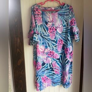 Floral Blue and Pink girls dress